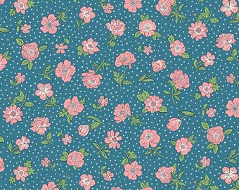 Heritage Park - C - Blue - London Bouquet by Liberty Fabrics, sold by the quarter yard