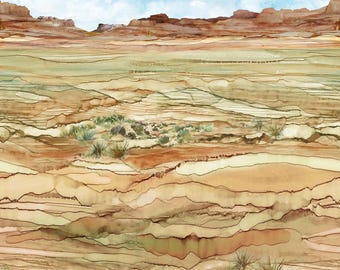 Desert Ombre - Rust Multi - Running Yardage - The Great Outdoors - Northcott Fabrics, sold by the quarter yard