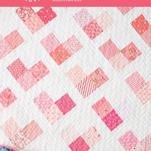 Quilty Hearts Quilt Pattern by Quilty Love - includes 5 sizes of modern Valentines Day heart quilt