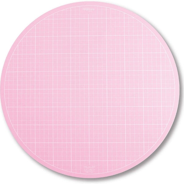 Sue Daley Mat 16 Inch Pink Round Rotating Cutting Mat For Quilting, Pink Mats, Sewing and Craft Mats, Rotary Cutting Mat, Round Mat