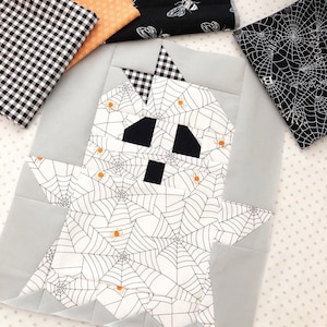 Boo Quilt Pattern by The Pattern Basket, Halloween Ghost Pattern, Girly Halloween Quilts, Girly and Cute Halloween Patterns