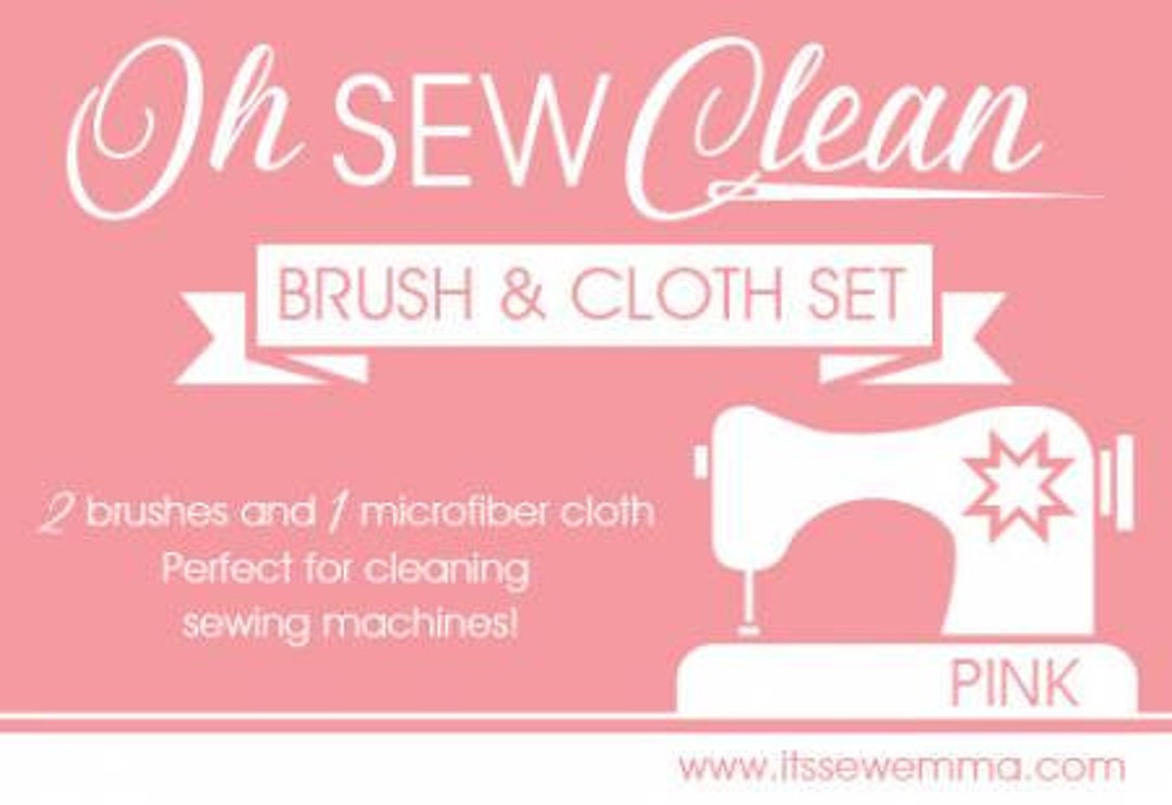 Sewing Machine Cleaning Brush Set, Great Gift Idea for Quilters, Oh Sew  Clean Brush and Cloth Set Pink 