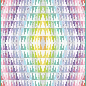 Tripping Out Quilt Kit - True Colors by Tula Pink & Sew Kind Of Wonderful - Modern and bright rainbow quilt kit