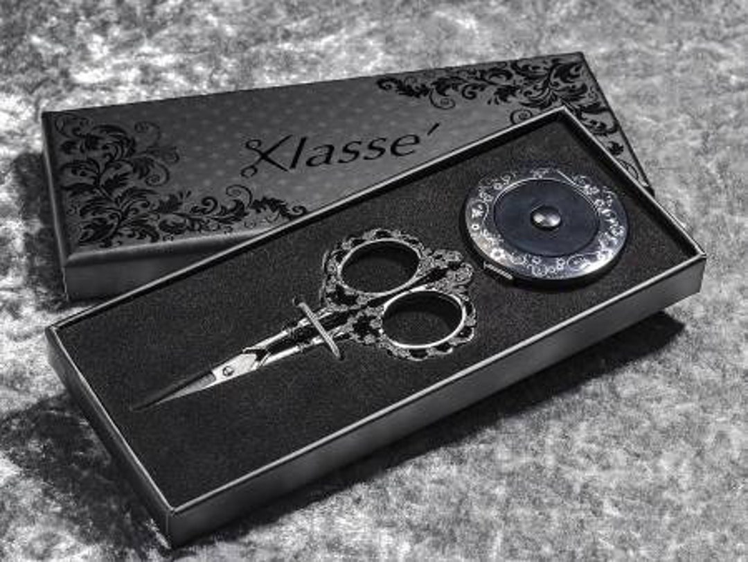 Klasse Embr Scissors & Tape Measure Gift Set Black