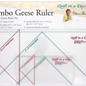 Jumbo Geese Ruler Set by Quilt in a Day - 2 rulers included: Jumbo geese and Mini geese triangle ruler templates