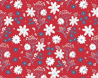 Main - Red - Firework Fields by Riley Blake, sold by the quarter yard