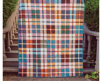 Mini Plaid-ish Quilt Pattern by Kitchen Table Quilting - Fat quarter friendly modern plaid quilt pattern