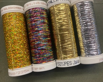 Metallic Shimmer Thread in Various Colors, Dark Multi