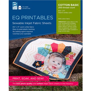 EQ Printables Inkjet Fabric Sheets, Inkjet Printable Fabric Cotton ...