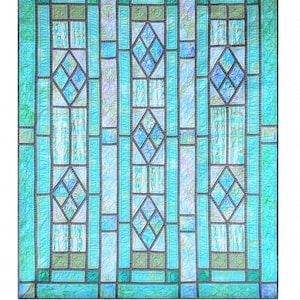 Abigail&#39;s Window Quilt Pattern by Minay Sirois for Black Cat Creations - Satined glass inspired diamond quilt pattern