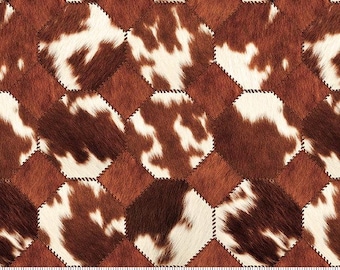Cowhide Patchwork - Brown - Spurs & Spirit by Blank Quilting, sold by the quarter yard