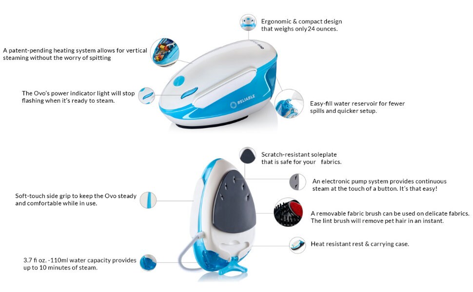 ovo compact iron and steamer
