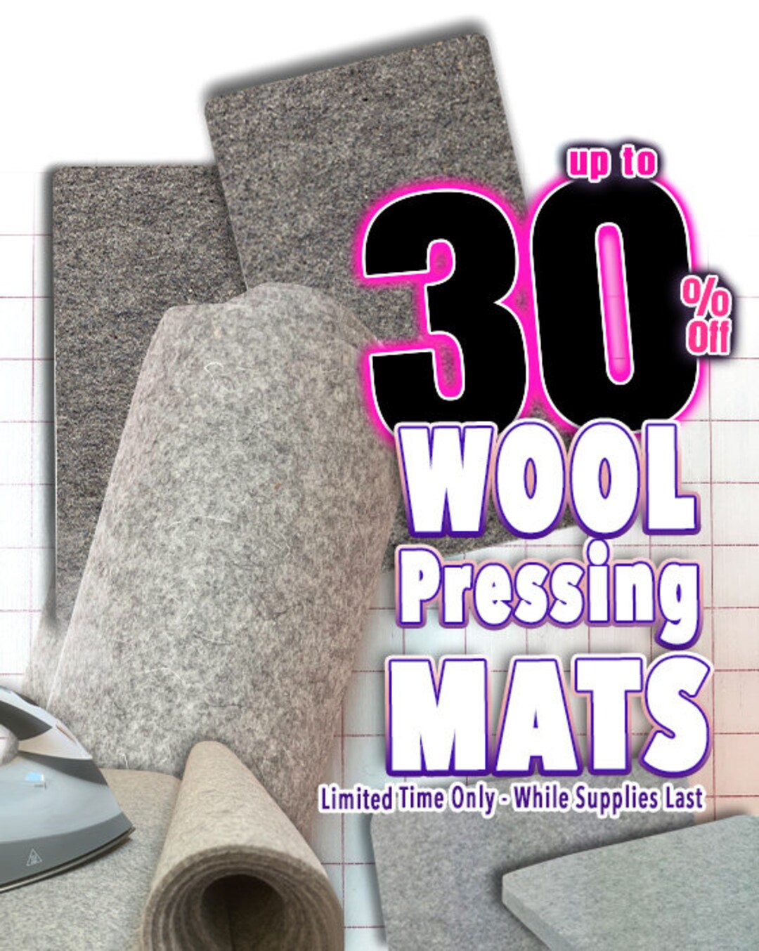 Wool Pressing Mats, Various Sizes, Thick Wool Iron Pressing Mat, Irons