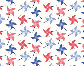 Pinwheel Party - Multi - Stars, Stripes & Sun from Cloud 9, sold by the quarter yard
