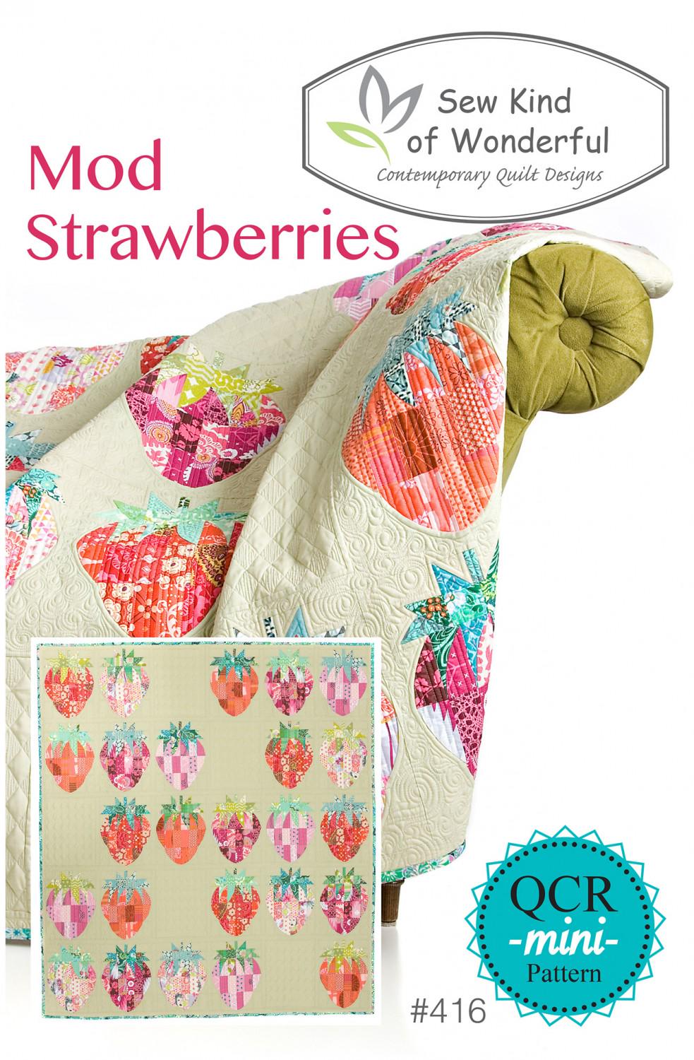 Mod Strawberries by Sew Kind of Wonderful - QCR Mini Quilt