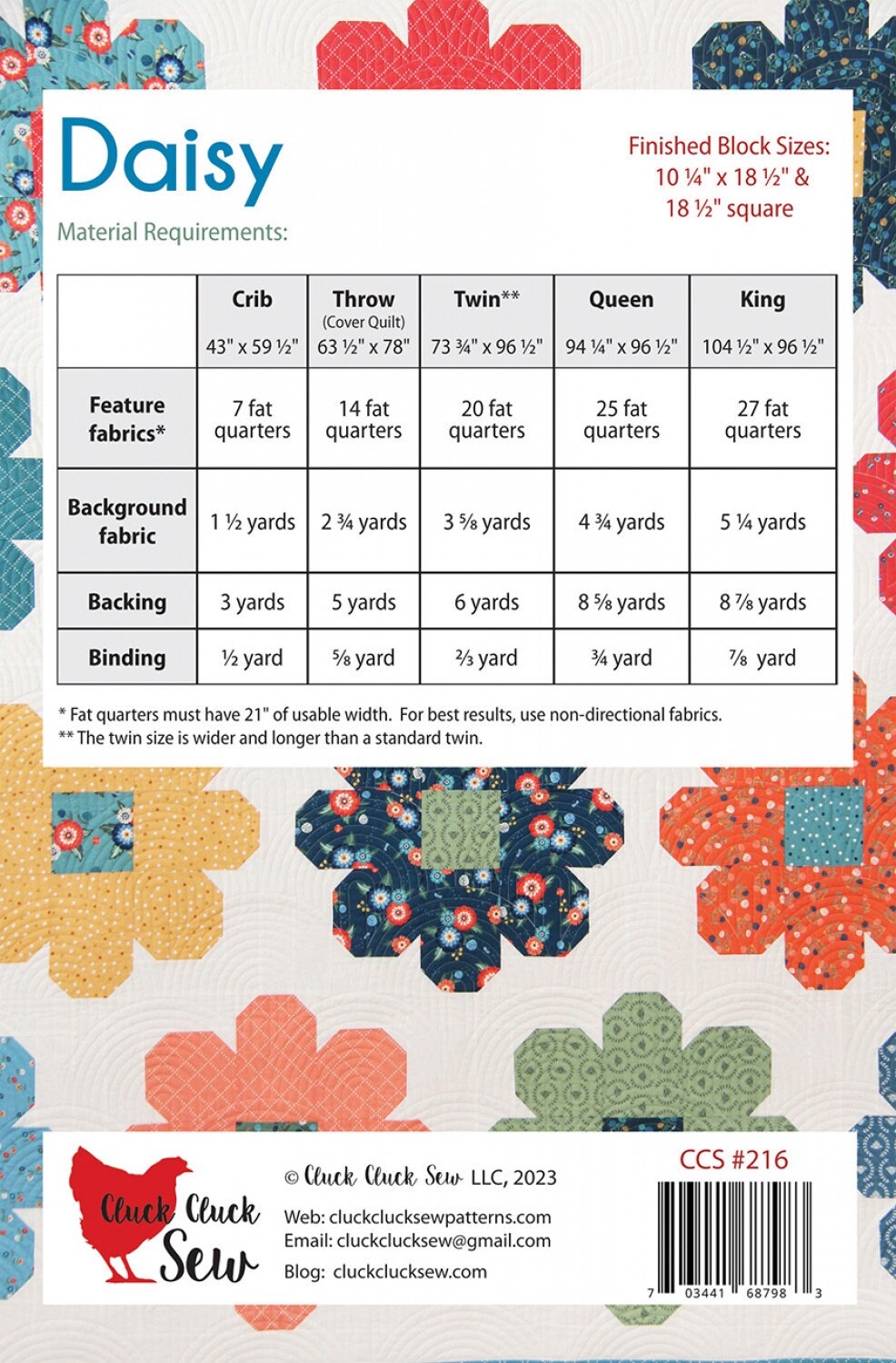 Daisy Quilt Pattern by Cluck Cluck Sew - Etsy