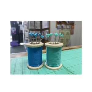 Magnetic Spool Pin Holders in Teal and Blue by Allary are Sew Cute, Great Gift Idea, Needle Minder, Quilting Accessories and Notions