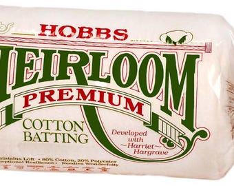 Hobbs Heirloom Premium Quilt Batting - Batting heirloom premium cotton and polyester 81in x 96in