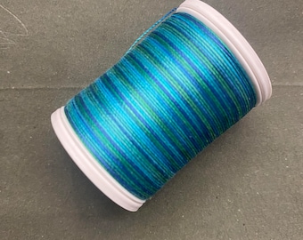 Blendables Cotton Thread 2-ply 12wt 660d 330yds Peacock Plume by Sulky of America, Green and Blue Thread