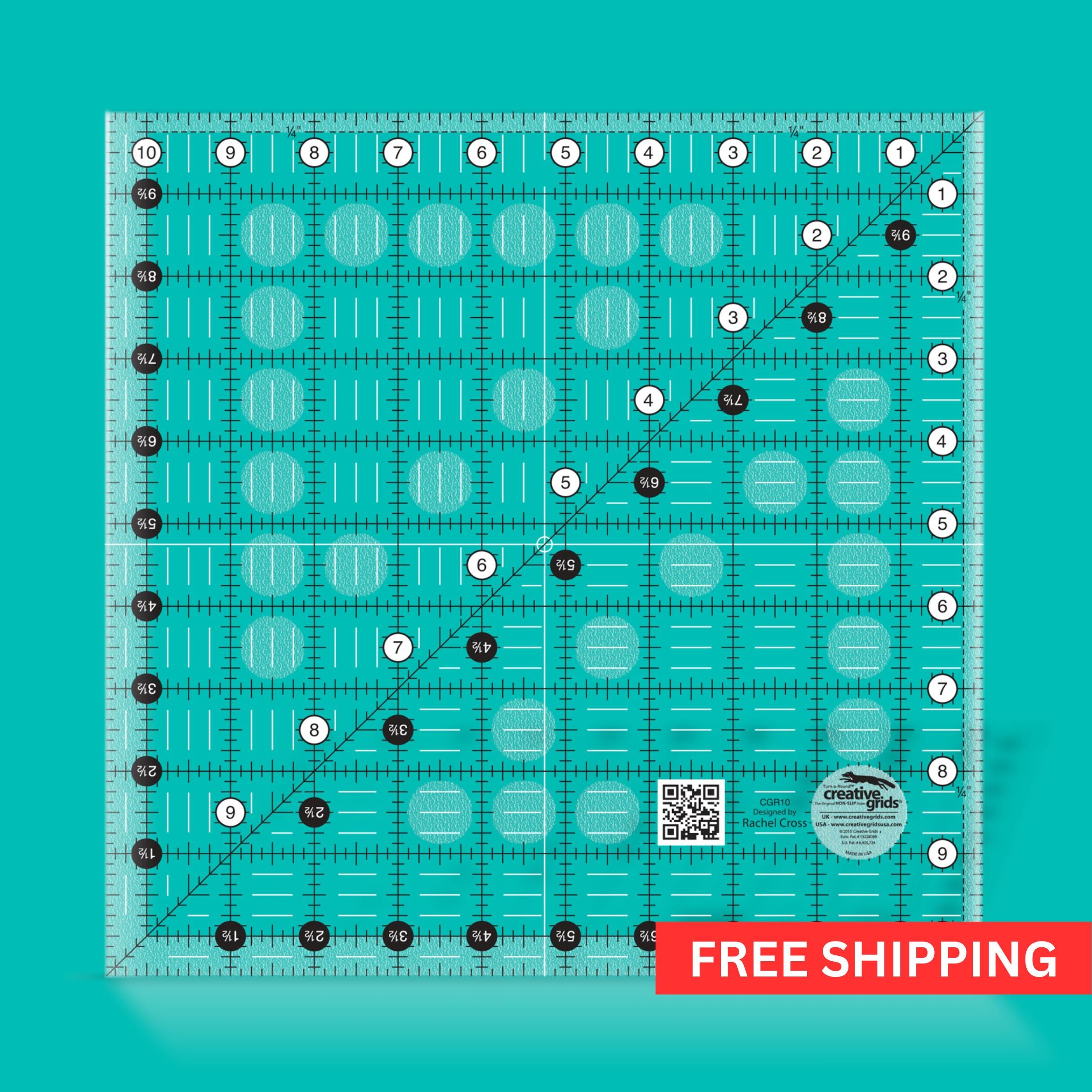 Creative Grids Quilting Ruler 10 1/2in X 10 1/2in, FREE SHIPPING ...