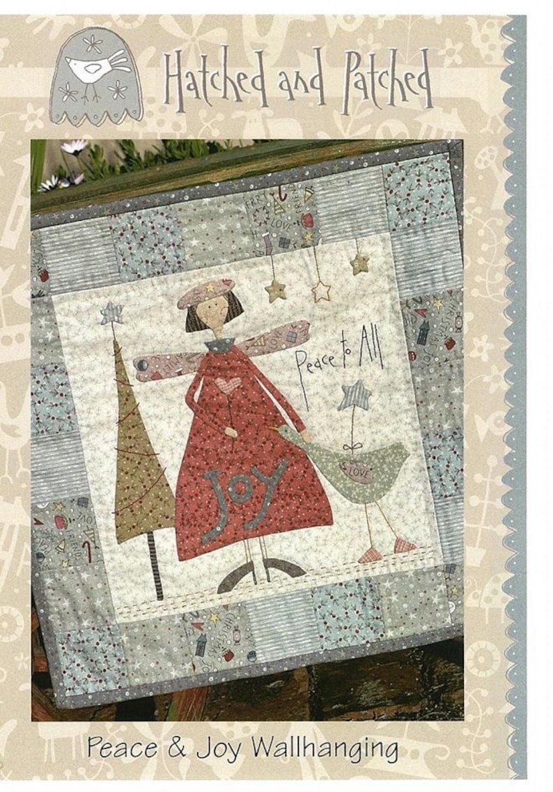 Peace and Joy Wall Hanging Pattern by Anni Downs for Hatched and Patched image 1