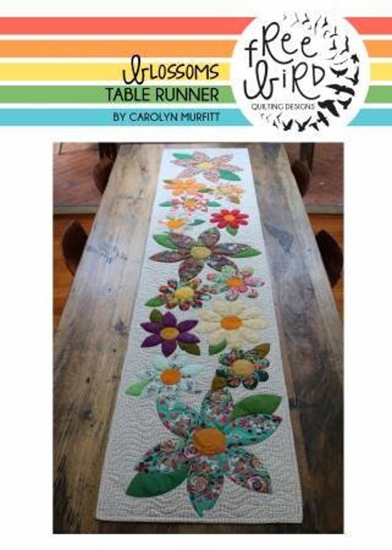 Blossoms Table Runner Patterns is a Super Cute Appliqu Floral - Etsy