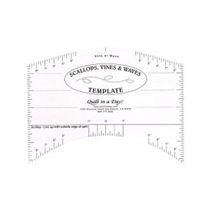 Scallops, Vines & Waves, Template, Ruler, Curved Borders, Cute Borders, Fun Binding, Curvy Borders, Quilt in a Day Rulers, Eleanor Burns