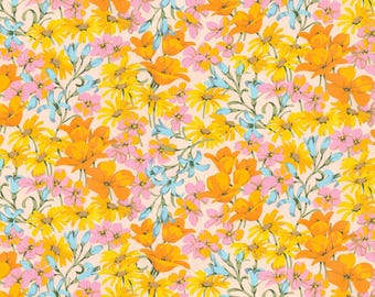 Pacific Coast - Golden - Nation of Flowers from Free Spirit Fabrics, sold by the quarter yard