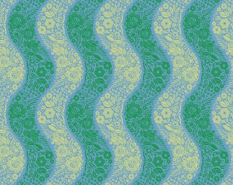 Village Path - Sea - Perennial Borders from Northcott Fabrics, sold by the quarter yard