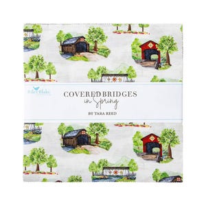 Covered Bridges in Spring 10&quot; Stacker by Tara Reed for Riley Blake Designs, Spring country barn quilt fabric