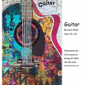 Guitar Collage Pattern by Laura Heine