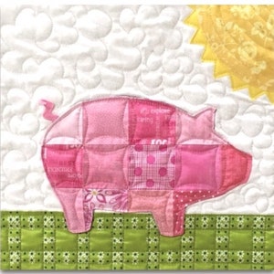 Pig Quilt Block Kit, Precut Pig Kit, All Fabric & Pattern Included, Joy the Pig Block Kit - Fun on the Farm