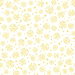 Metallic - Sparklers - White/Gold - Celebration by Kimberbell for Maywood Studio, cotton fabric sold by the quarter yard, choose your cut