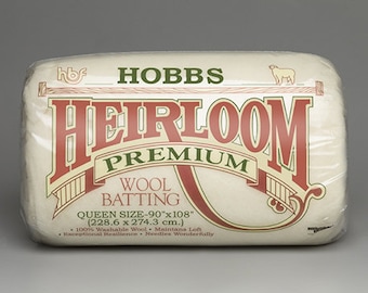 Hobbs Heirloom Premium Wool Quilt Batting - Queen Batting for Quilts, Free Shipping Wool Batting