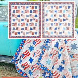 For Rosie Quilt Pattern by Joanna Figueroa - American flag and star quilt pattern