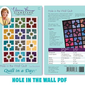 Download Now, Print From Home, Hole in the Wall Quilt Pattern, Quilt in a Day, Instant Download, Digital Download Quilt Pattern