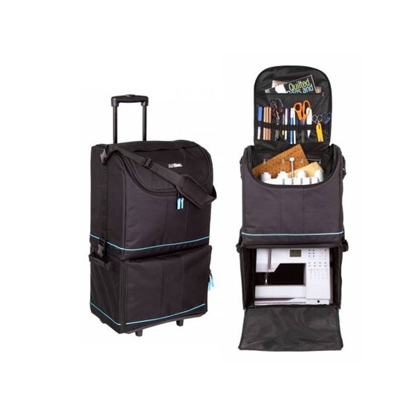 Tote Express is Great for Take Along Crafts and Projects, Great to take to Sewing Classes, On the Plane and More, Black Tote Storage Luggage