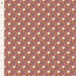 Tilda - Sanctuary - Cottonfield - Maroon, sold by the quarter yard, choose your cut