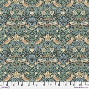The Original Morris & Co. from Free Spirit Fabrics - Mini Strawberry Thief - Marine, sold by the quarter yard, choose your cut