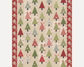 Winter Woodland Quilt Pattern by Suzn Quilts - Winter holiday Christmas tree woodland quilt pattern