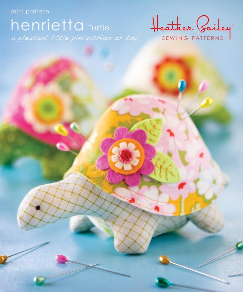 Heather Bailey Sewing Patterns: Henrietta Turtle Pincushion Pattern - Etsy
