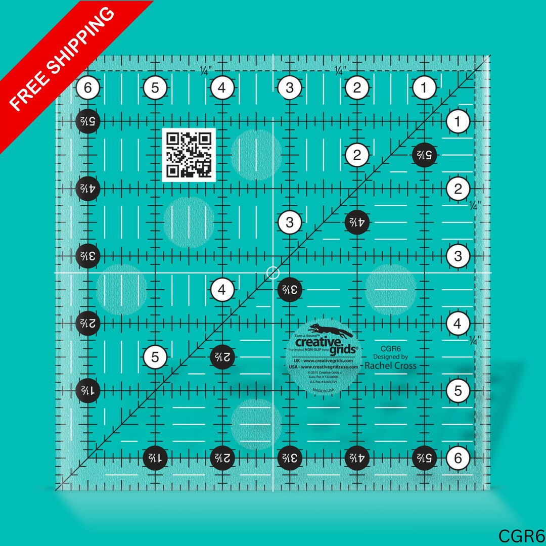 Creative Grids Quilt Ruler 6-1/2in x 12-1/2in # CGR612 main image 1