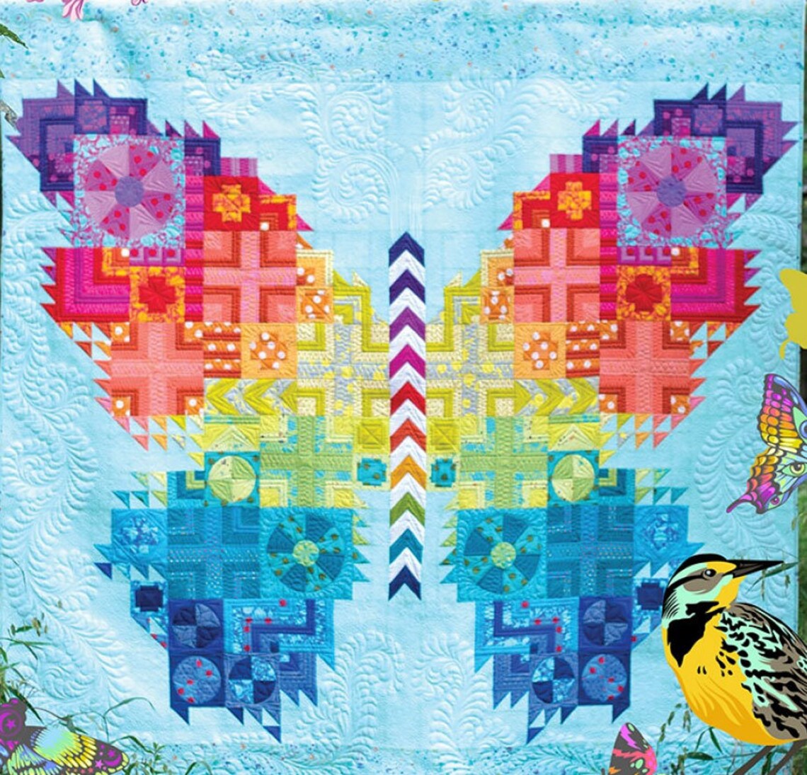 Butterfly Quilt Pattern 2nd Edition by Tula Pink Bright | Etsy