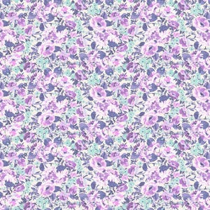Packed Posies - Light Cream - Digital - Louisa by Clothworks, cotton fabric sold by the quarter yard, choose your cut