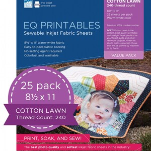 EQ Printables Inkjet Fabric Sheets, Inkjet Printable Fabric Cotton ...