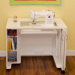 Horn 5400 Sewing Quilting and Embroidery Cabinet with Electric Lift in White