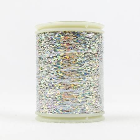 Threadart Sparkle Holographic Shimmer Thread - 300 Meters - Silver