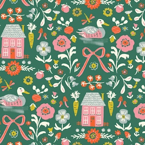 Homestead - Green - Happy Homestead by Samantha Johnson for Cloud 9 Fabrics, sold by the quarter yard, choose your cut