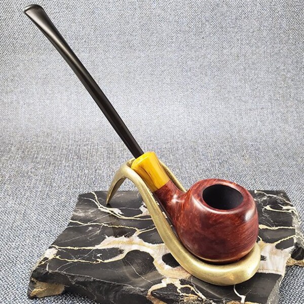 STANWELL élégance 102 : Nouveau/ONU-Smoked (NOS) 1970 danois Vintage Estate plié Apple w/acrylique virole fumant la Pipe