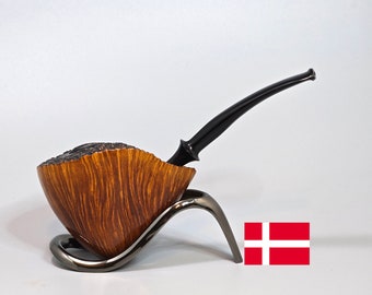 B. THURMANN (Björn Thurmann): Schön+/Sauber! 1980er Dänischer Vintage Zustand Sm. Briar Wedge Freehand w / Nubby Plateau mit Acryl Stem Tabakpfeife